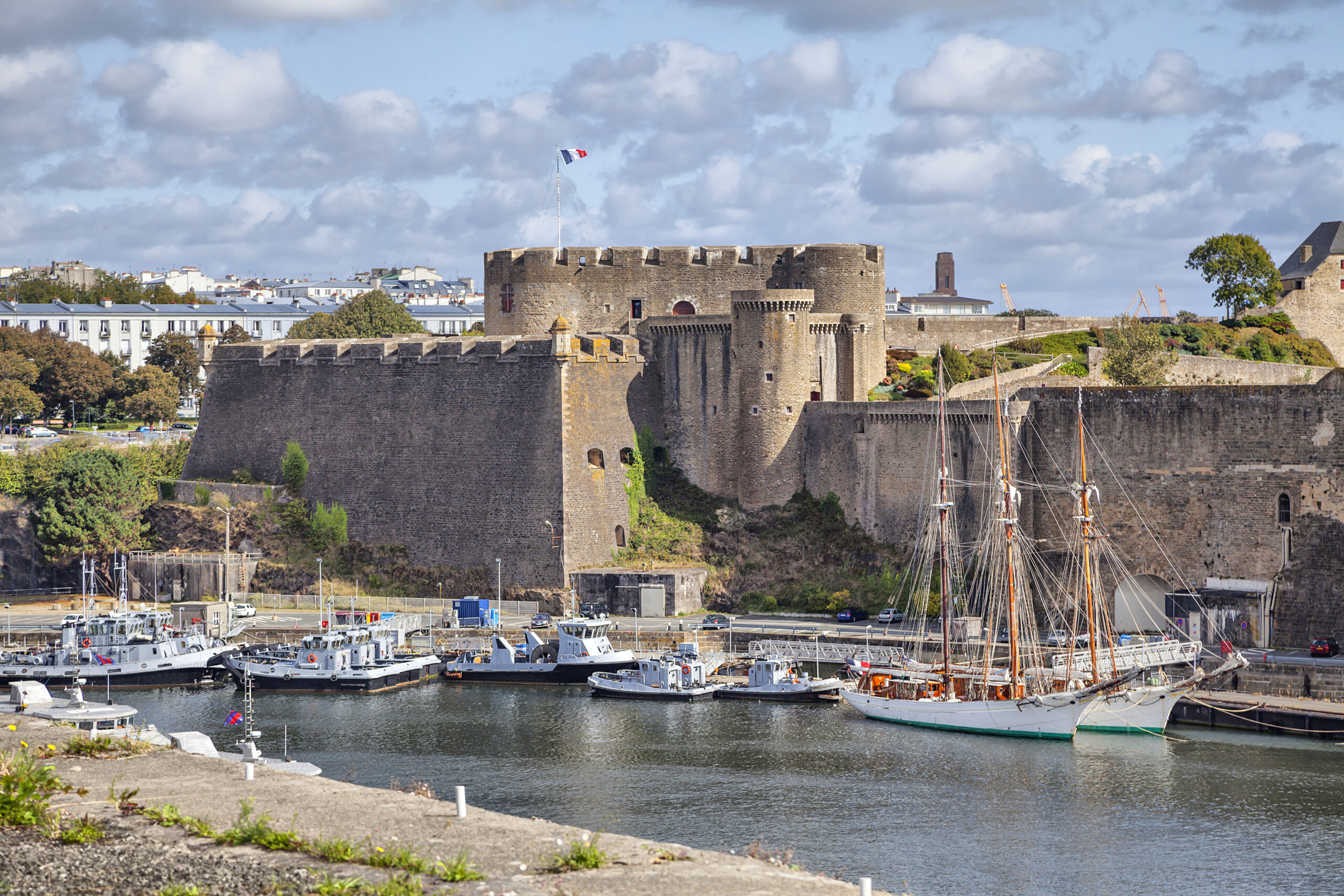 old castle of city brest, brittany, france